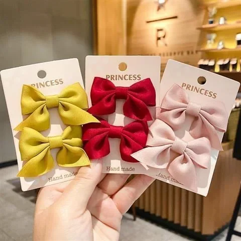 Pinzas para el cabello con lazo rojo para niños 2025 Nuevo estilo: lindos y delicados accesorios para el cabello laterales de verano para princesas pequeñas, para uso diario. - imagen 3