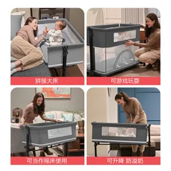 Cuna de juego portátil 4 en 1 para bebé: cama, mecedora y cambiador