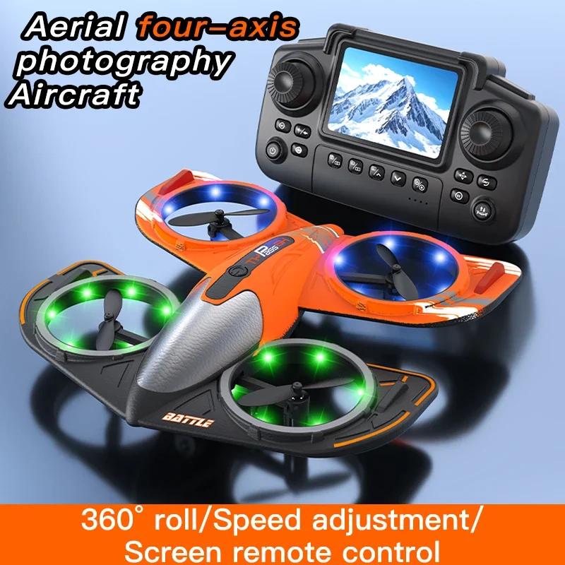 Q1 Drone Quadcopter pantalla mango de Control remoto avión de cuatro ejes HD 480P fotografía UAV fijación de altitud espuma aviones Juguetes - imagen 3