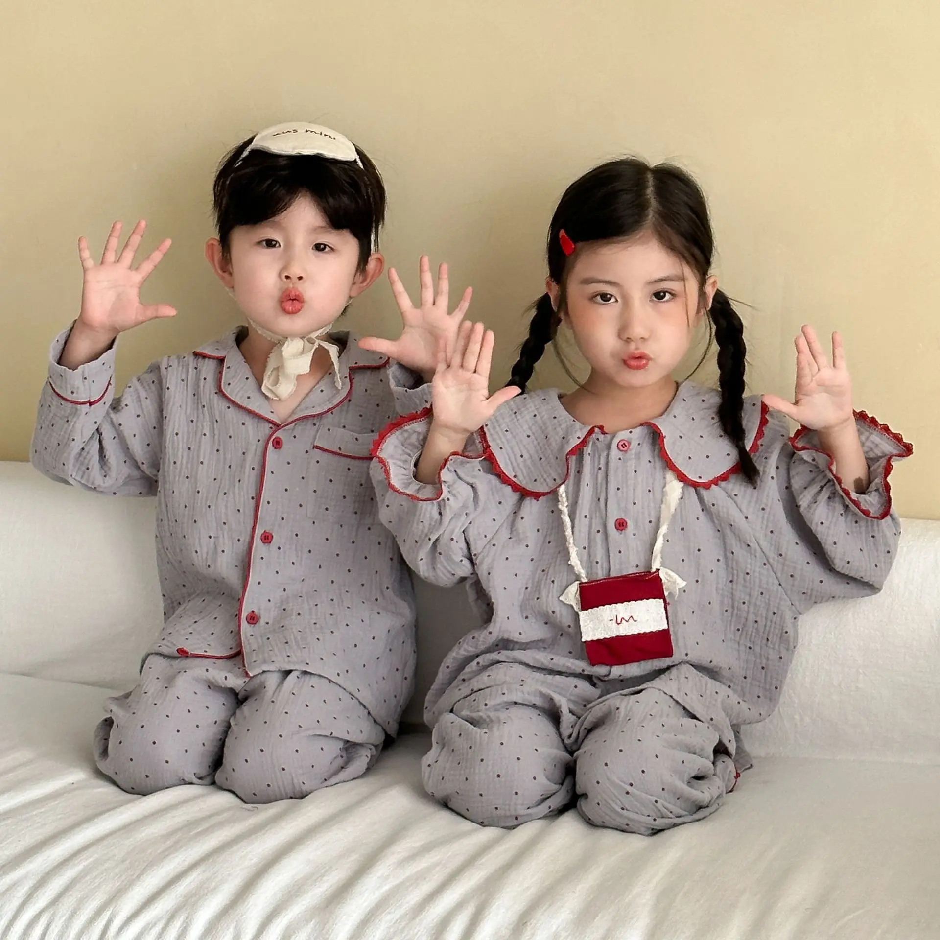 Conjunto de ropa de otoño para niñas, camisetas con cuello vuelto de algodón, pantalones, traje, pijamas para niñas pequeñas, 2 uds. - imagen 4