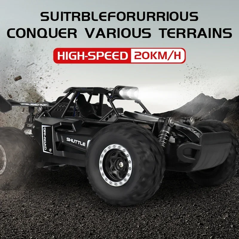 Coche RC todoterreno 2WD con LED – Control remoto para niños - imagen 2