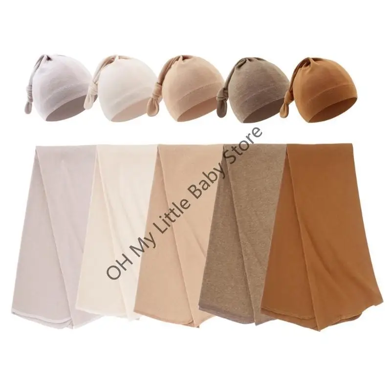 M76C edredón para bebé, manta receptora, manta absorbente fuerte, conjunto gorros, manta envolvente, gorro, Toalla baño - imagen 3