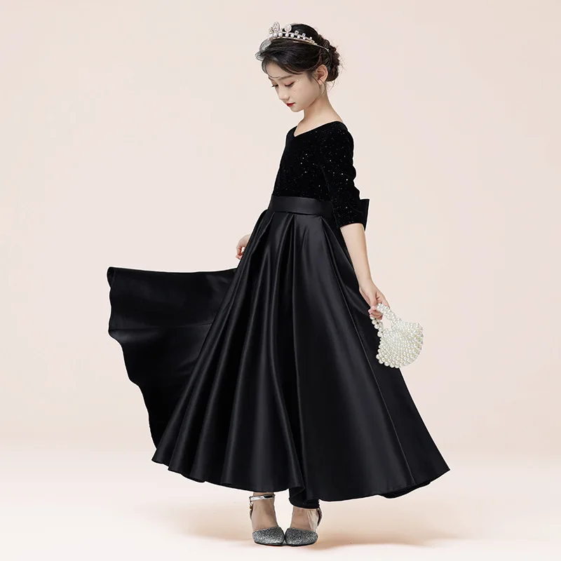 Vestido de moda para niños y niñas, traje de competición de Piano, ropa de princesa, vestidos de fiesta de noche, regalos de cumpleaños para niños, 2024 - imagen 4