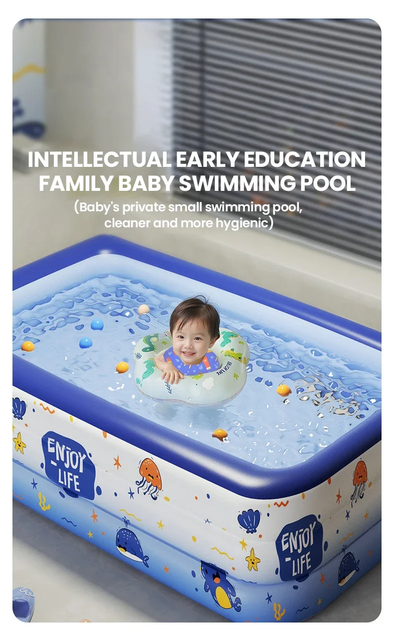 Piscina inflable familiar gruesa de PVC para bebés y adultos - imagen 5