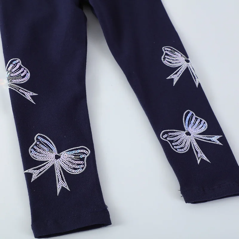 Mallas de ocio con lazo para niñas de 2 a 7 años, pantalones de algodón a la moda para niñas pequeñas, pantalones para primavera, verano y otoño, triangulación de envíos - imagen 4