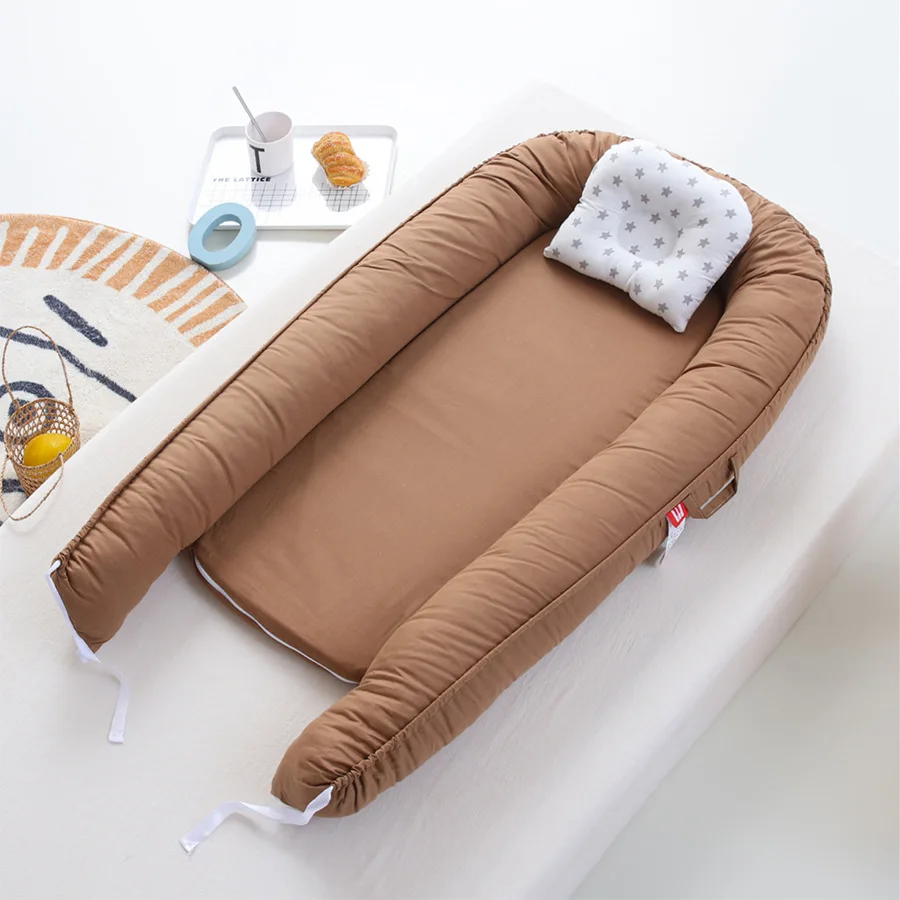 Cuna portátil plegable sin almohada de Color sólido con cuna de viaje biomimética totalmente desmontable - imagen 4