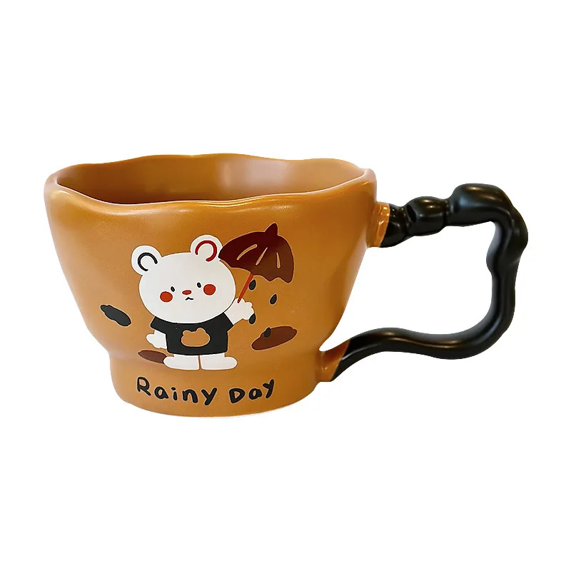 Taza cerámica de oso bonita con mango grande y boca ancha para oficina - imagen 4