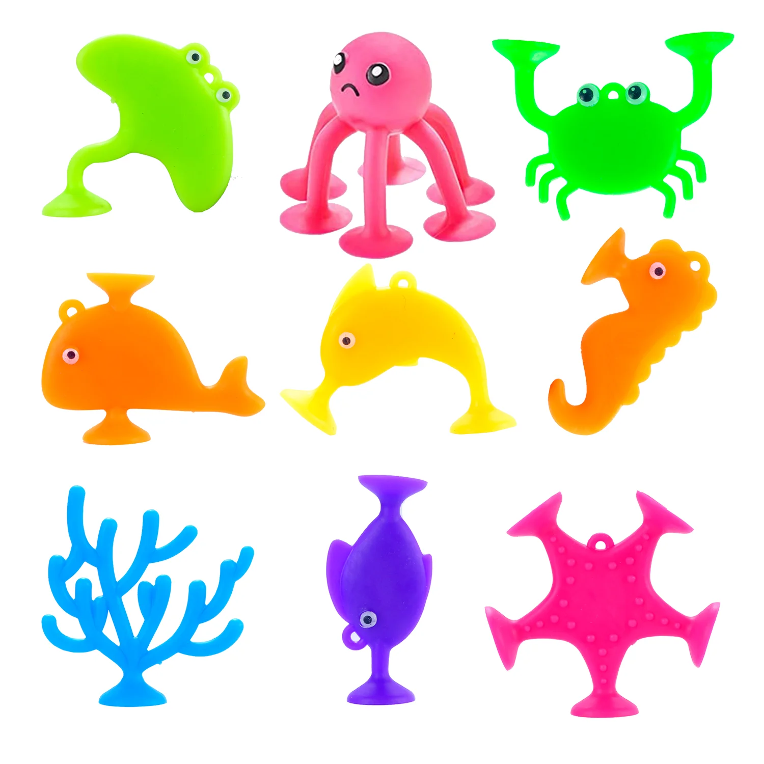 Juguete de baño de goma para bebé con animales oceánicos y ventosa - imagen 5