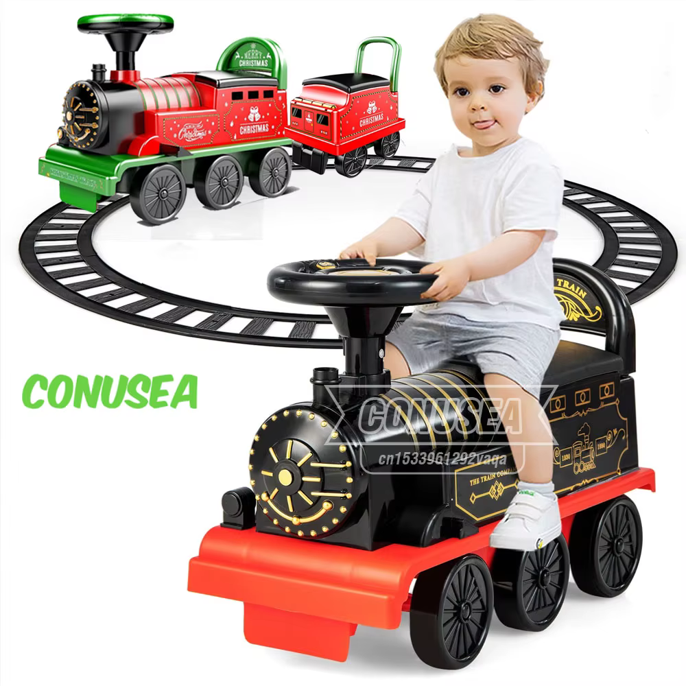 Tren eléctrico infantil con volante para montar – Juguete educativo - imagen 4