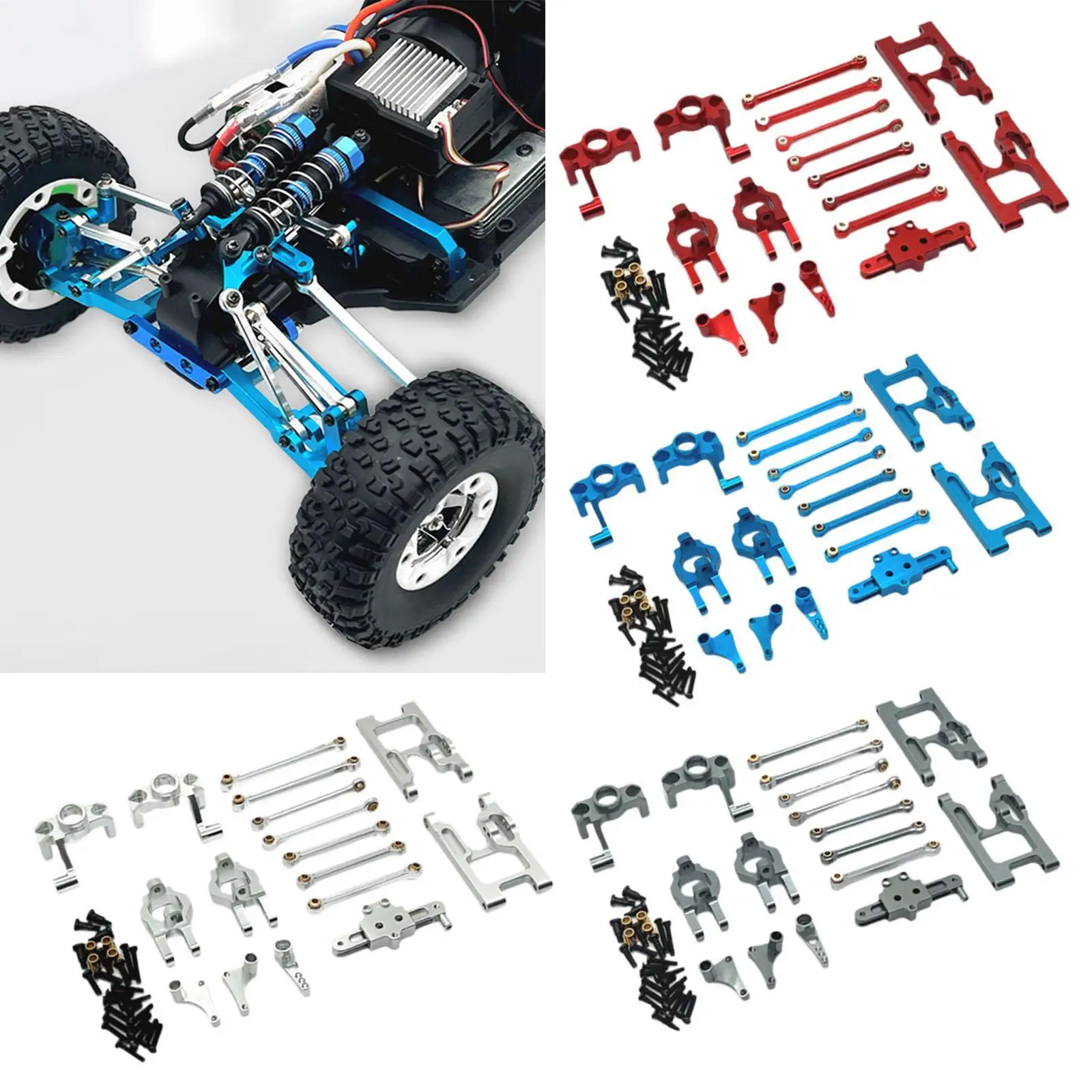 RC Car Upgraded Metal Parts Replacement Spare Accessory Kits for 124006 12423 12427 12428 12429 Wltoys 1:12 RC Car Modification