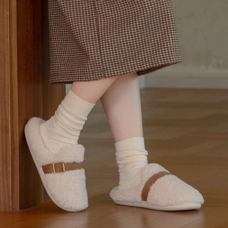 Pantuflas infantiles de algodón afelpado antideslizantes invierno - imagen 3