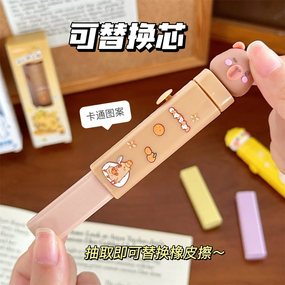 Borrador de empuje extraíble con dibujos animados para mascotas, premio de estudiante de escuela primaria, papelería de aprendizaje, sin rastro, sin sombra - imagen 4