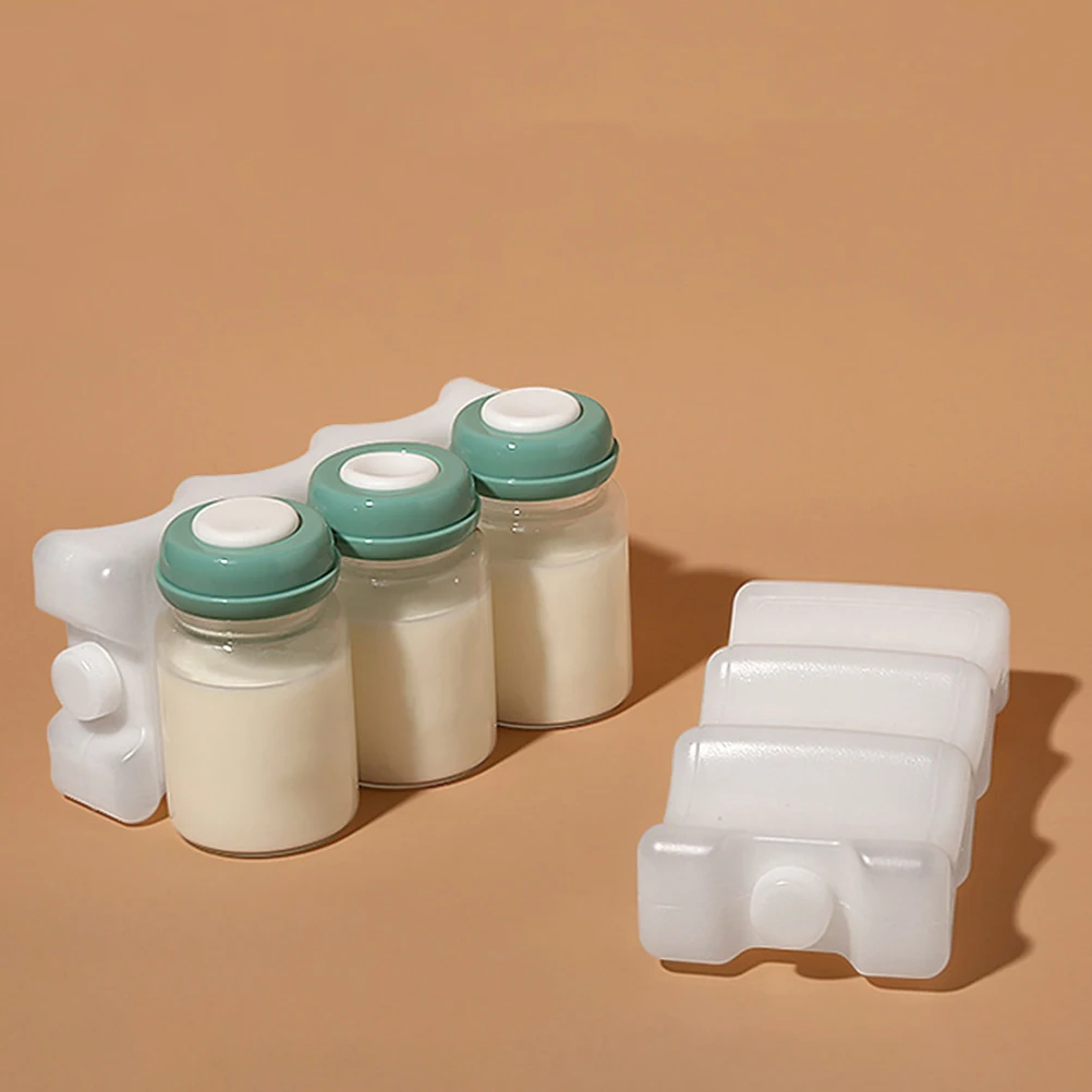 Bolsa de hielo Paquete de almacenamiento de leche materna Enfriador Tamaño compacto Forma contorneada Se adapta a botellas de leche Mantiene fresco Portátil Ligero