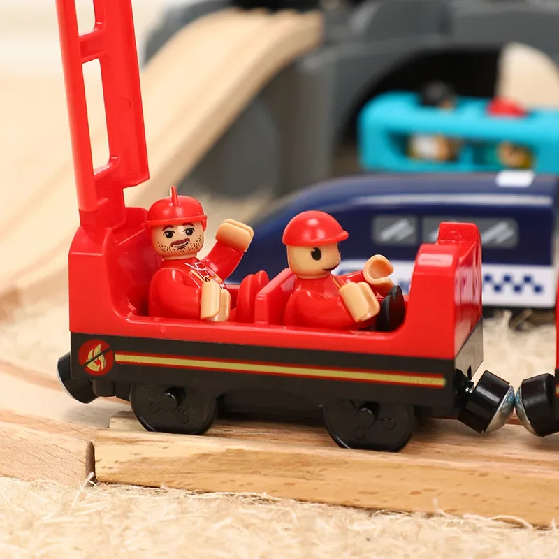 Tren retro con sonido de juguete, juego de tren eléctrico ligero, tren de juguete educativo para niños, coche ferroviario de madera Compatible con pista de madera - imagen 4