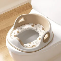 Asiento reductor de inodoro con barandilla y cojín – Diseño oso