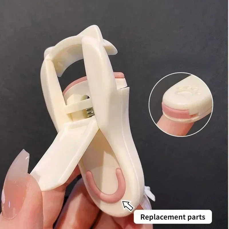 Rizador de pestañas apto para todas las formas de pestañas, garra de gato, diseños bonitos, accesorios, herramienta profesional de larga duración para maquillaje de mujer - imagen 2