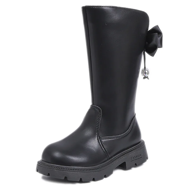 2025 hasta la rodilla formas frescas zapatos para niños botas para niños moda Otoño Invierno zapatos altos para estudiantes zapatillas de deporte para niñas con lazo - imagen 5