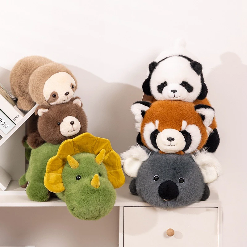 25/40CM Flip-up mapache Panda dinosaurio Koala muñecas se transforman en diversión decoración del hogar animales juguetes de peluche para niños regalos para adultos - imagen 2