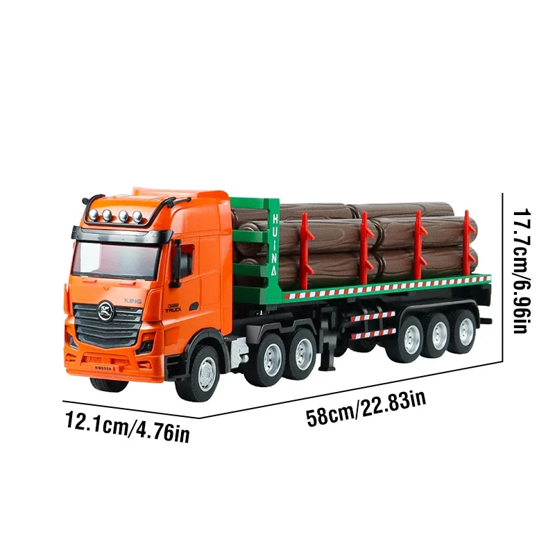 Camión RC HUINA transportador madera sonido luces – Juguete control remoto niños - imagen 5