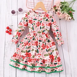 Vestido infantil navideño manga larga – Estampado divertido para niños