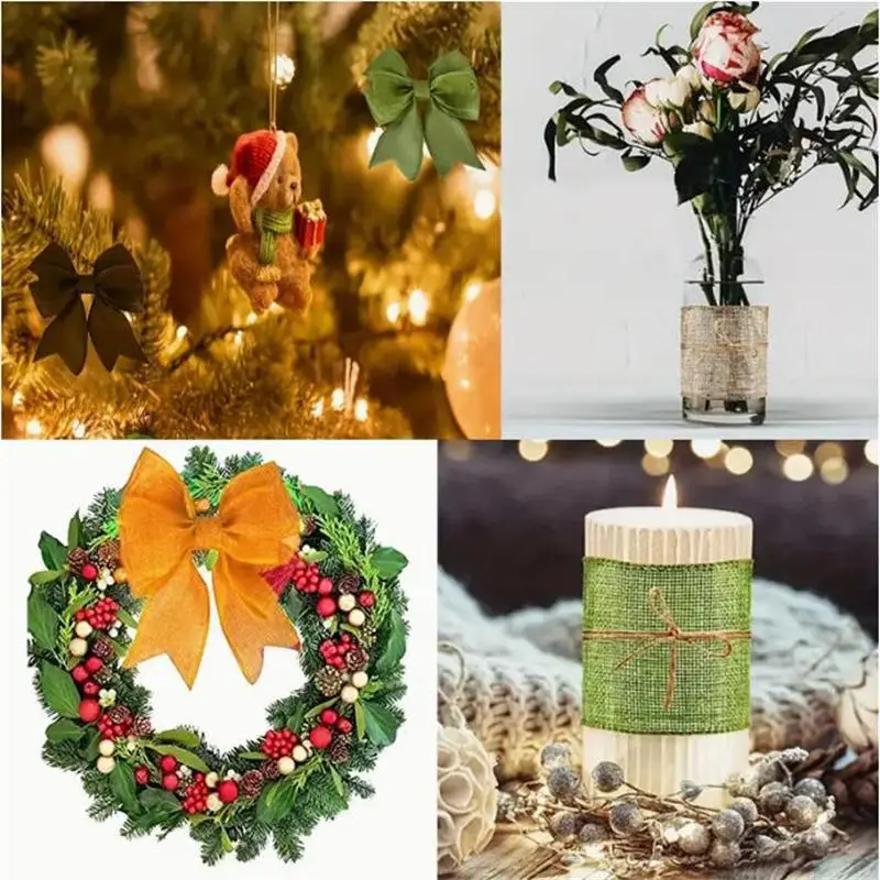 Rollo de cinta decorativa de lino de imitación, decoración de otoño para Festival de boda, cuerda de embalaje de regalo, cinta tejida decorativa - imagen 5