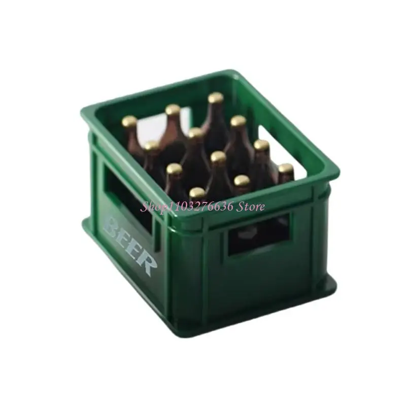 R6FD Maniatura Dollhouses Beer Beer Beer Crate Modelo Figurine para 1/12 Casas muñecas Decoración Props - imagen 3