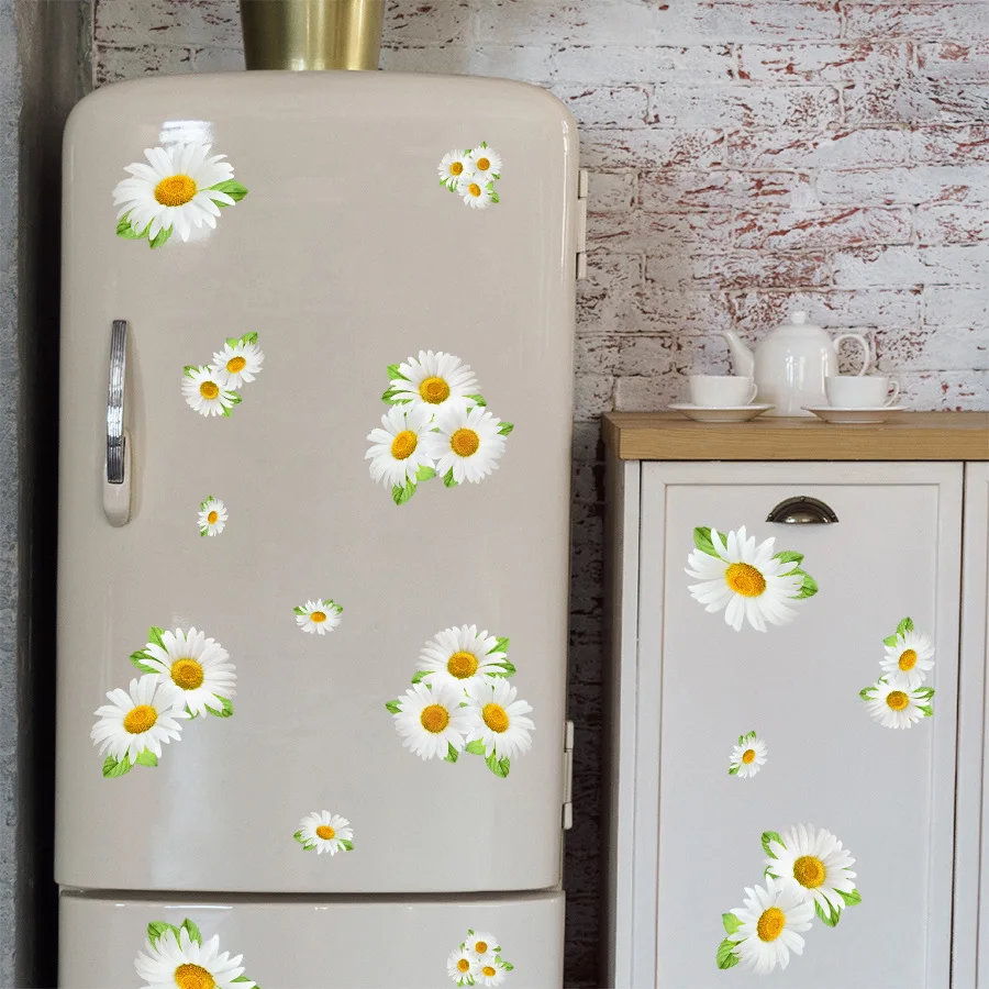 Pegatinas de pared autoadhesivas de margaritas para armarios de cocina, puertas de refrigerador, pegatinas de pared decorativas impermeables y a prueba de humedad - imagen 4