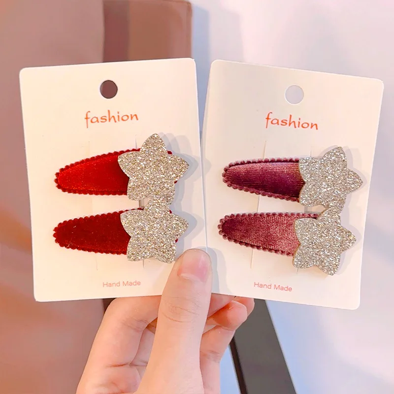 2 uds estrellas brillantes horquilla para niños flequillo Clip horquilla lateral pasadores sombreros niñas niños mujeres accesorios para el cabello - imagen 4
