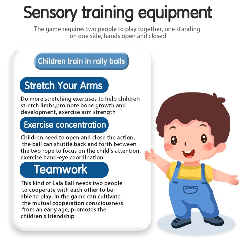 Pelota extraíble a mano para niños, juguetes al aire libre, entrenamiento, ejercicio de fuerza del brazo, tracción interactiva, entrenamiento sensorial, juegos deportivos, regalos - imagen 4