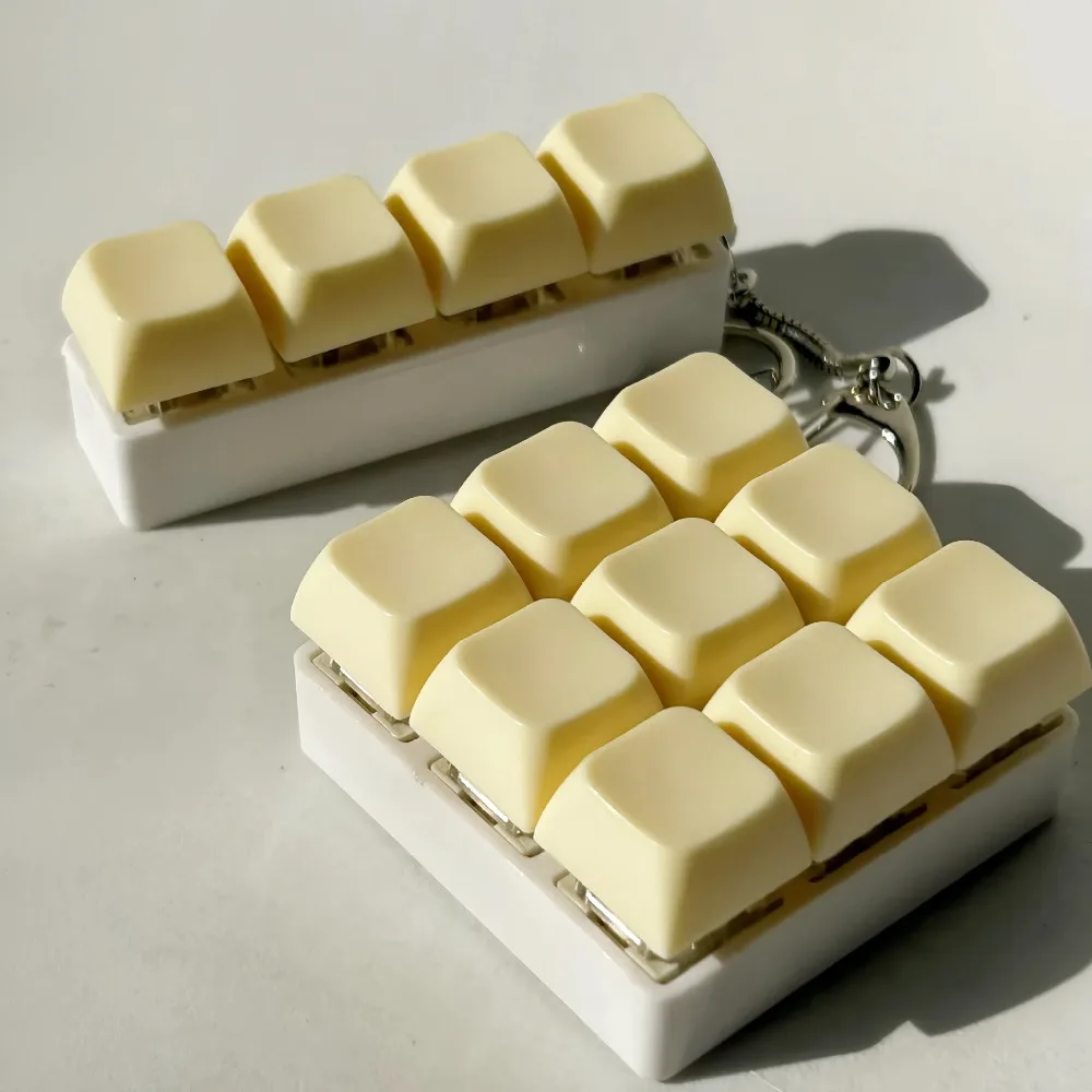 Relaxante DIY teclado Fidget llavero teclas botón Keycap dedo teclado tapa 4/9 teclas alivio del estrés pellizco juguete adulto - imagen 3