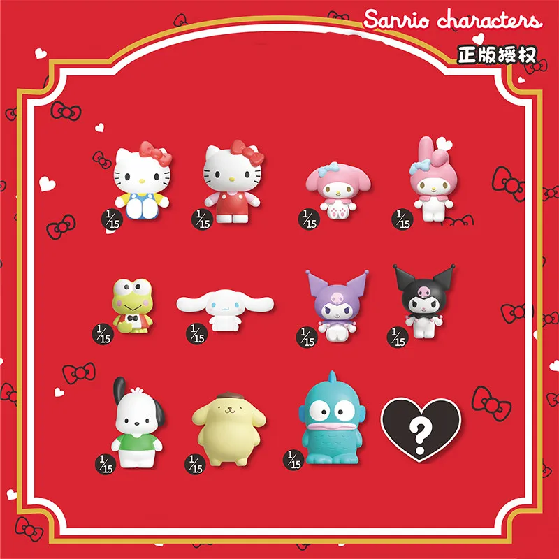 JANDOOM Sanrio Kuromi Hello Kitty Melody Cinnamoroll Pochacco Hangyodon figura de Anime muñeca de grano de arroz caja ciega juguete regalo de cumpleaños - imagen 2
