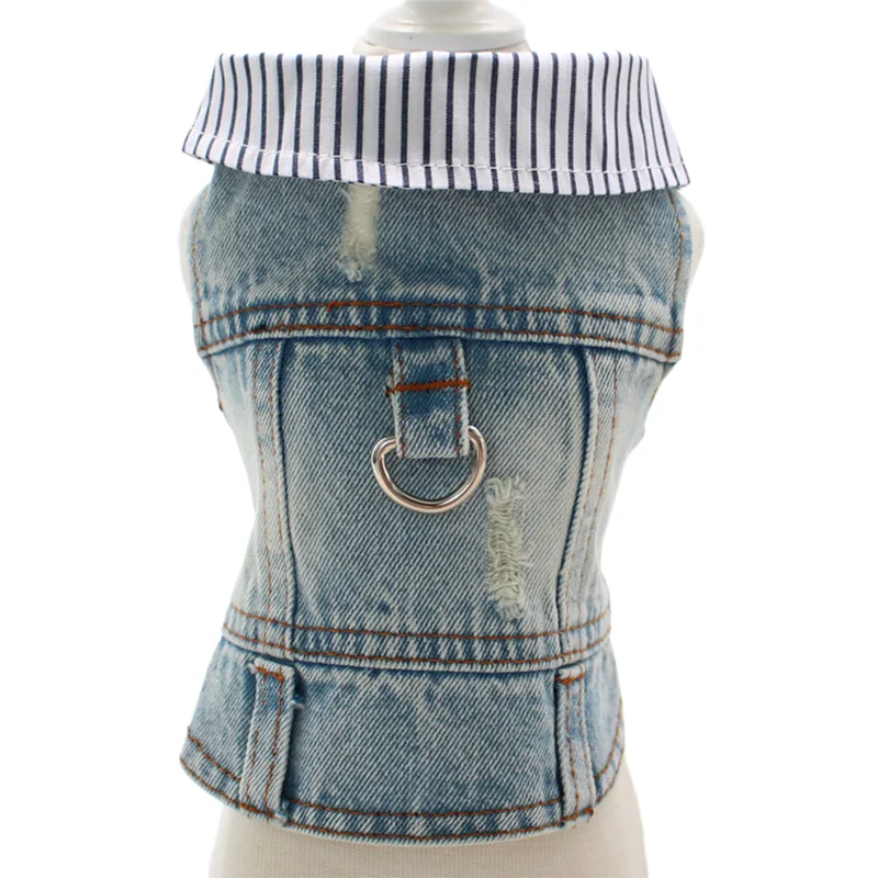 Chaqueta vaquera para perros pequeños y medianos, gatos, niños y niñas, trajes para mascotas, chaleco vaquero desgastado para Shih Tzu Chihuahua Yorkie Teacup