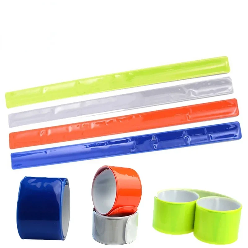 Cinta reflectante para ciclismo, tiras de seguridad para muñeca, brazo, tobillo, pierna, pulsera de advertencia, banda fluorescente para correr y pescar al aire libre, 4 Uds. - imagen 3
