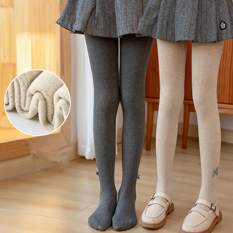 Pantimedias de terciopelo para niñas pequeñas de invierno, mallas gruesas para niños, pantalones ajustados para bebés, ropa de invierno