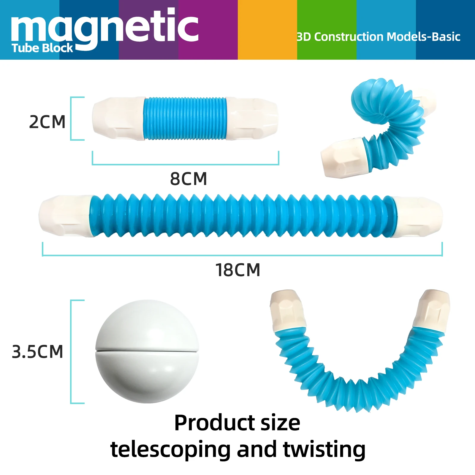 Juego de bloques de construcción magnéticos, juguete para niños, varilla magnética, bloques de construcción, tubos Pop, alivio del estrés, juguete educativo Montessori - imagen 5