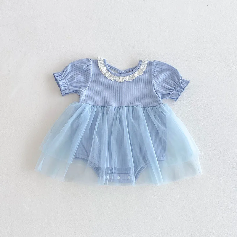 MILANCEL nuevo Body de verano para bebé, mono de encaje con tiras dulces para niñas de 0 a 3T, vestido de princesa transpirable para niños pequeños - imagen 5