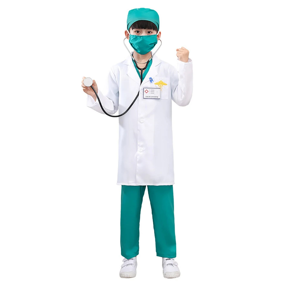 Disfraz de médico infantil para niño con bata y gorro - imagen 4