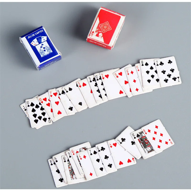 Mini cartas de póker divertidas para estudiantes, juegos de mesa para aliviar el estrés, juguetes pequeños, juego de póker informal, fácil de llevar - imagen 2