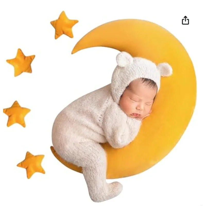 Almohada luna y estrella para recién nacido – Posado foto seguro - imagen 5