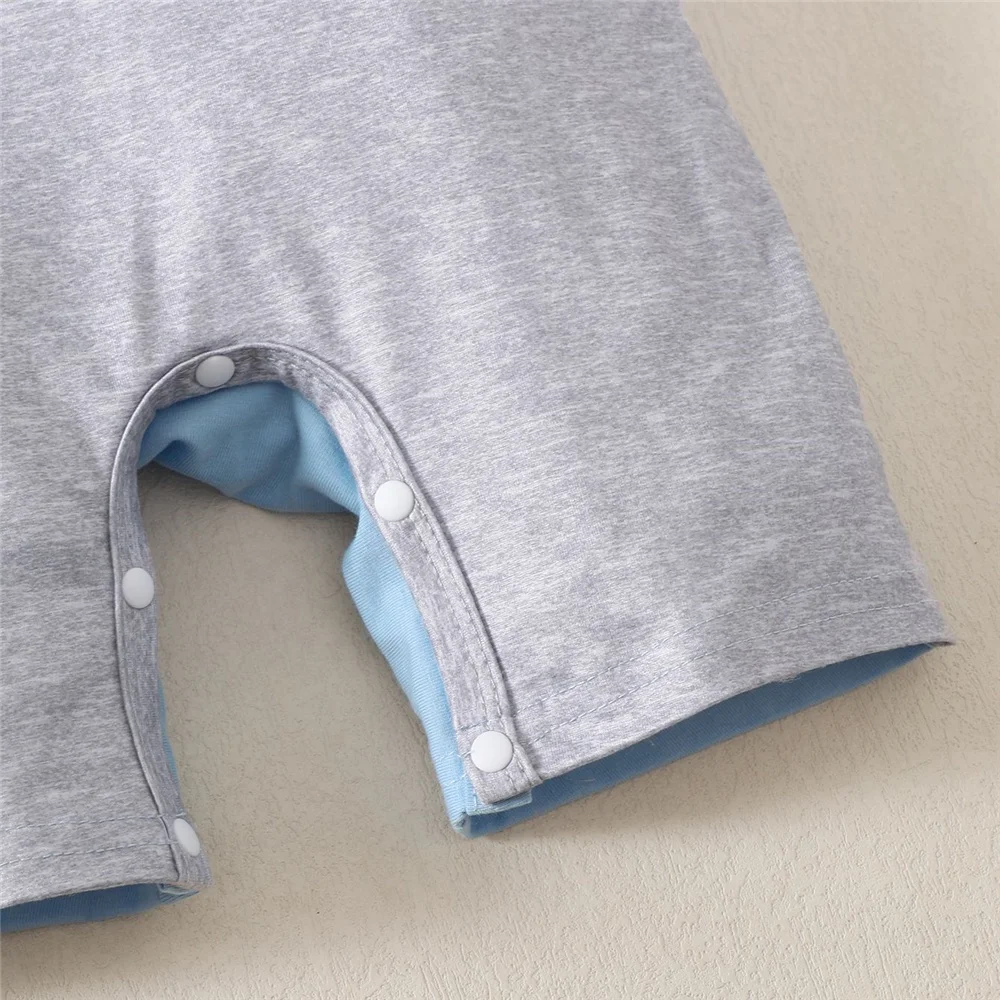 Pelele de manga corta para niño pequeño, Mono de bloque de Color a la moda, estilo de Casa de ocio, ropa de verano para niño de 1 a 24 meses - imagen 4