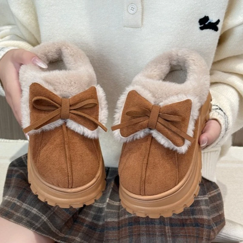 Zapatillas de bebé en algodón con lazo antideslizantes y mullidas - imagen 2