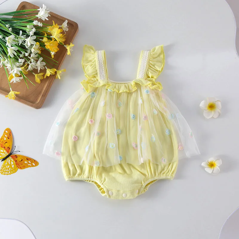 Milangel-body de malla de encaje para niña, vestido de princesa infantil de una pieza, bonito, Verano - imagen 2