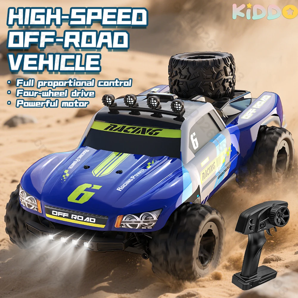 KF19 RC camión todoterreno de alta velocidad 30 km/h coche 1:18 con luces LED Control remoto escalada Control remoto Buggy coche juguetes para niños