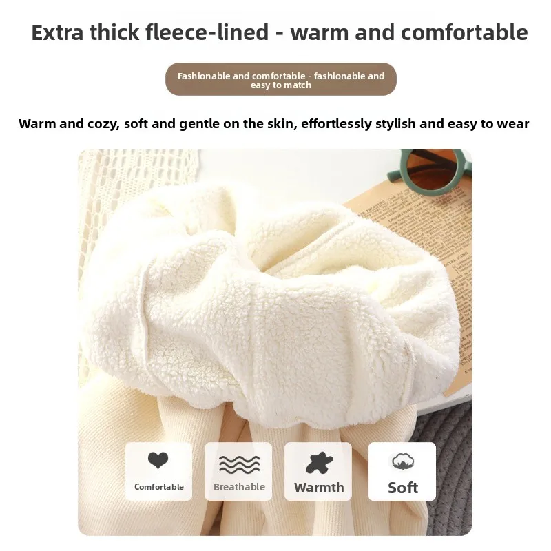 Nuevos pantalones con forro polar para niños de otoño e invierno, para niños, niñas y bebés, gruesos, cálidos, usables al aire libre, informales y adecuados para deportes. - imagen 5