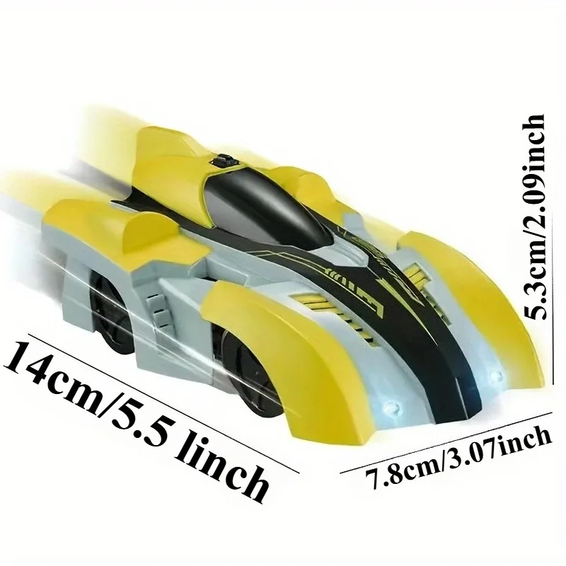 Coche teledirigido para subir paredes 360 °   Coches acrobáticos giratorios RC, juguetes recargables para niños y niñas, regalo de corredor de pared de gravedad cero - imagen 2