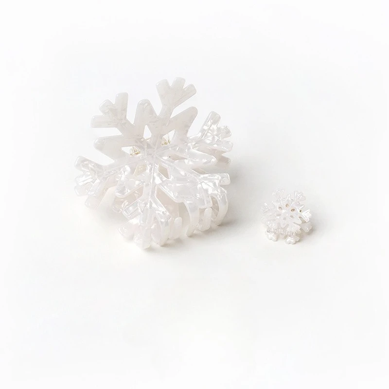 Elegantes pinzas para el cabello con forma de copo de nieve y hadas: pinzas de tiburón de tamaño grande y pequeño, diseño simple, accesorios de peinado dulce para dominar los malabares.