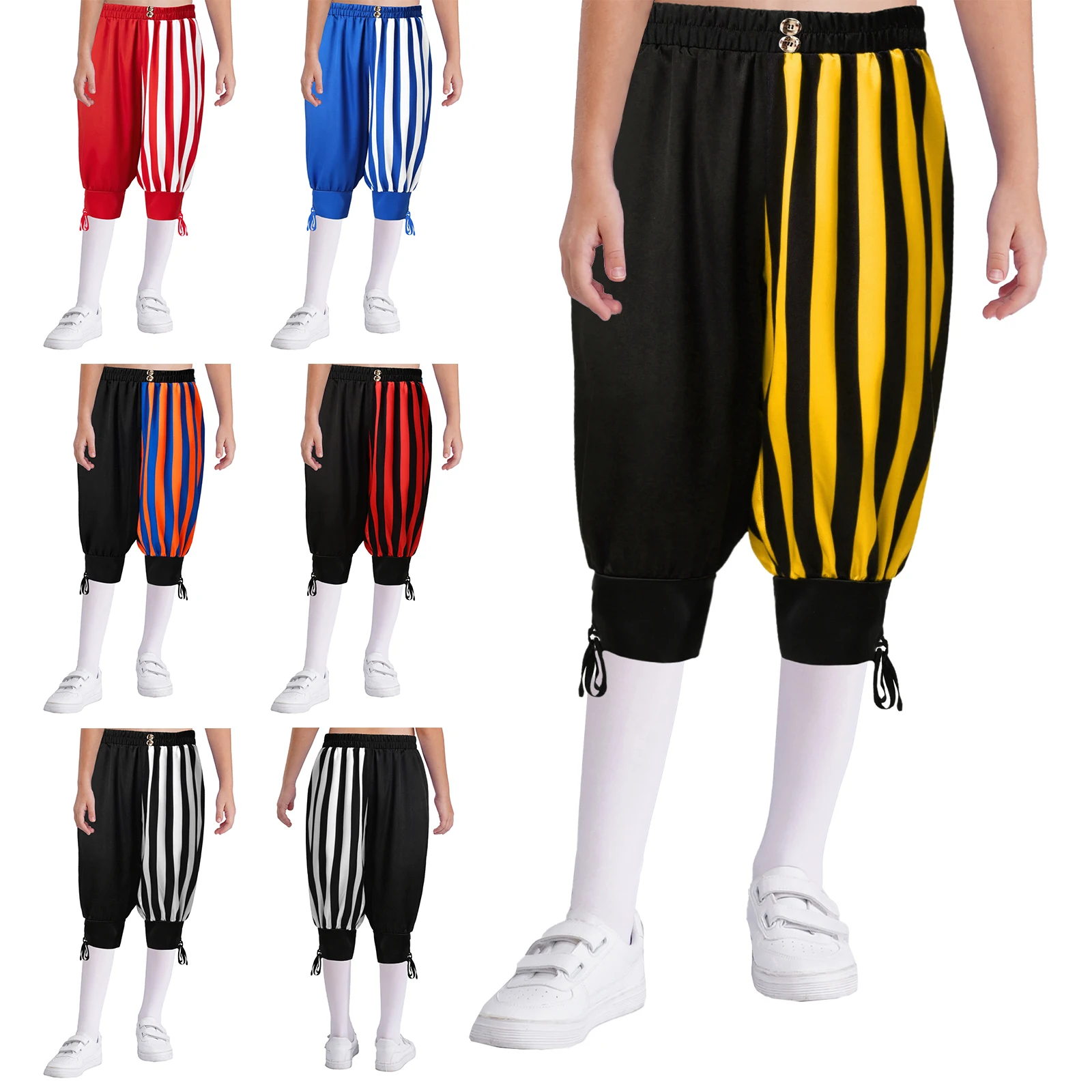 Pantalón pirata de rayas para niño estilo medieval cómodo - imagen 4