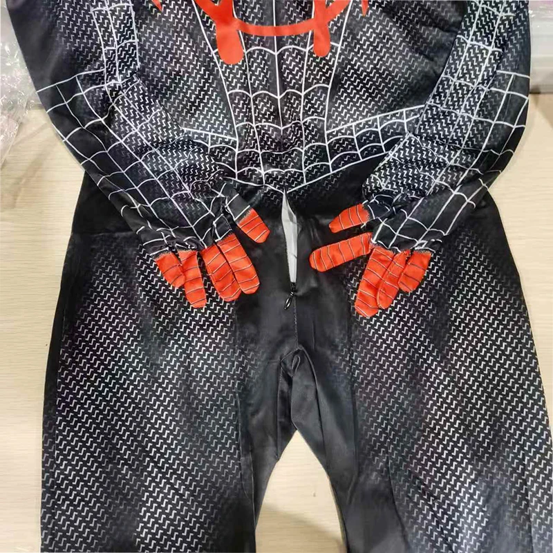 Disfraz de Spiderman para niños y adultos, traje de superhéroe de Anime, Miles Morales, para Halloween, Zentai - imagen 5