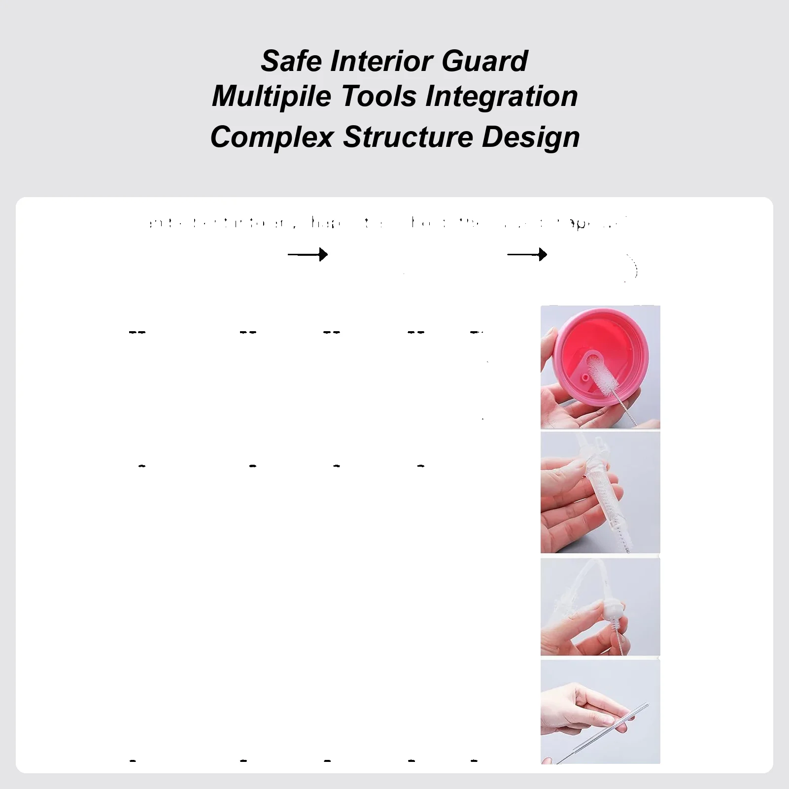 Juego de cepillos para botellas de viaje, 7 piezas, juego de limpieza de cepillos para botellas y pajitas, exfoliante de paja multifuncional flexible para taza de agua estrecha - imagen 5