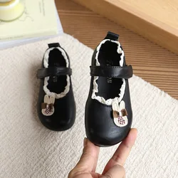 Milancel Zapatos de cuero para niñas transpirables con conejitos